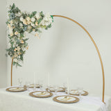 4ftx6ft Gold Metal Over-The-Table Rod Stand with Clamps, Round Top Balloon Arch Flower Stand