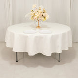 Ivory Seamless Cotton Blend Round Tablecloth - 90inch