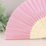 5 Pack Dusty Rose Asian Silk Folding Fans Party Favors, Oriental Folding Fan Favors