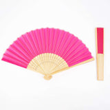 5 Pack Fuchsia Asian Silk Folding Fans Party Favors, Oriental Folding Fan Favors