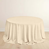 132inch Beige Premium Scuba Wrinkle Free Round Tablecloth, Seamless Scuba Polyester Tablecloth