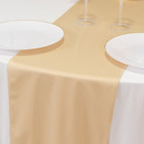 Beige Premium Scuba Polyester Table Runner, Wrinkle Free Table Linen