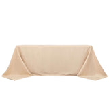 90x132inch Beige Seamless Premium Polyester Rectangular Tablecloth - 200GSM