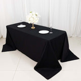 90"x132" Black Rectangle Chambury Casa 100% Cotton Tablecloth