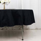 90" Black Round 100% Cotton Linen Tablecloth Washable