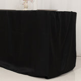 Black Fitted Polyester Rectangle Tablecloth 4ft for Special Size 48x24x30inch Tables