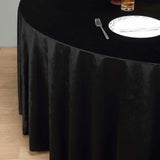 120inch Black Seamless Premium Velvet Round Tablecloth, Reusable Linen