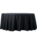 108" Black Premium Polyester Round Tablecloth - 220GSM