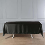 60"x102" Black Smooth Satin Rectangular Tablecloth