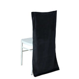 Black Buttery Soft Velvet Chiavari Chair Back Slipcover, Solid Back Chair Cover Cap
