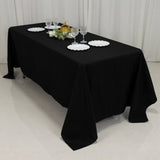 72"x120" Fire Retardant Black Tablecloth Premium Polyester Rectangular Table Cover