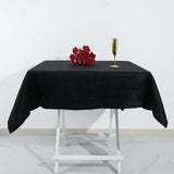 54"x54" Black 100% Cotton Linen Square Tablecloth Washable