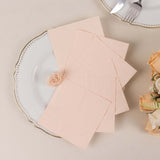 50 Pack 5x5inch Blush Soft 2-Ply Disposable Cocktail Napkins, Paper Beverage Napkins