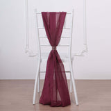 22inchx78inch Burgundy DIY Premium Designer Chiffon Chair Sashes