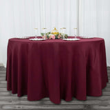 120inch Burgundy 200 GSM Seamless Premium Polyester Round Tablecloth