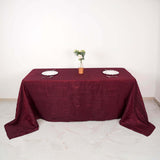 90x132Inch Burgundy Accordion Crinkle Taffeta Rectangular Tablecloth