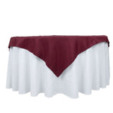 54"x54" Burgundy Premium Polyester Square Table Overlay - 220GSM