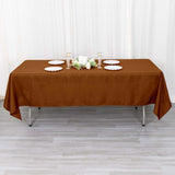 60"x102" Cinnamon Brown Polyester Rectangular Tablecloth