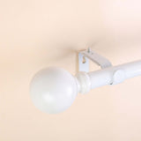 42-126inch Adjustable Curtain Rod Set, White, Round Finials