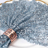 20x20Inch Dusty Blue Premium Sequin Cloth Dinner Napkin | Reusable Linen