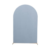 8ft Matte Dusty Blue Spandex Fitted Wedding Arch Cover For Round Top Chiara Backdrop Stand