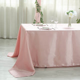 90x132Inch Dusty Rose Satin Seamless Rectangular Tablecloth