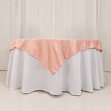 54inch Dusty Rose Seamless Lamour Satin Square Table Overlay