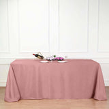 90"x132" Dusty Rose Polyester Rectangular Tablecloth