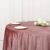 120Inch Dusty Rose Seamless Premium Velvet Round Tablecloth, Reusable Linen