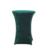 Hunter Emerald Green Premium Velvet Spandex Fit Cocktail Tablecloth With Foot Pockets