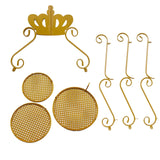 3 Tier Round Gold Metal Cupcake Stand with Crown Top, 32inch Tall Dessert Display Cake Stand