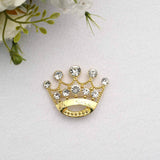 2inch Gold Diamond Metal Crown Sash Bow Pin