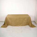 90x132Inch Gold Accordion Crinkle Taffeta Rectangular Tablecloth