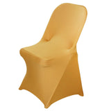 Gold Spandex Stretch Fitted Folding Slip On Chair Cover - 160 GSM