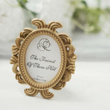 4 Pack | Gold Resin 4" Decorative Baroque Oval Party Favors Picture Frame, Beaded Place Card Holders