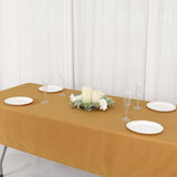 54"x96" Gold Polyester Linen Rectangle Tablecloth