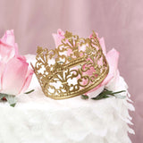 2inch Matte Gold Metal Princess Crown Cake Topper, Wedding Cake Decor