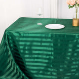 90x132inch Hunter Emerald Green Satin Stripe Seamless Rectangular Tablecloth