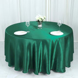 108" Hunter Emerald Green Satin Round Tablecloth