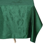 90x132inch Hunter Emerald Green Seamless Premium Velvet Rectangle Tablecloth, Reusable Linen