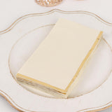 50 Pack Ivory Soft 2 Ply Disposable Party Napkins with Gold Foil Edge