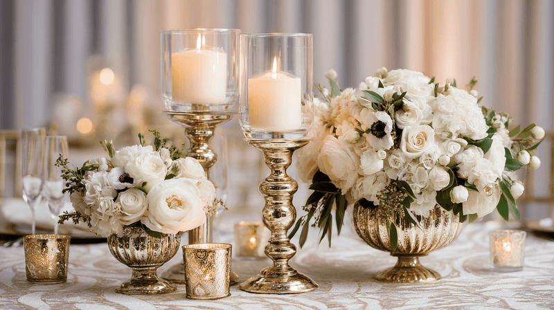 Metallic Touches Centerpieces