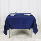 70"x70" Navy Blue Square Polyester Table Overlay