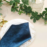 5 Pack | Navy Blue Premium Sheen Finish Velvet Cloth Dinner Napkins