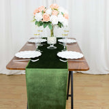 12inch x 108inch Olive Green Premium Velvet Sheen Finish Table Runner