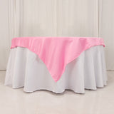 Pink Seamless Lamour Satin Square Table Overlay - 54inch