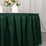 21ft Hunter Emerald Green Pleated Polyester Table Skirt, Banquet Folding Table Skirt