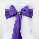 5 PCS | 6" x 108" Purple Polyester Chair Sash#whtbkgd