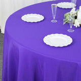 120inch Purple 200 GSM Seamless Premium Polyester Round Tablecloth