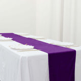 12inch x 108inch Purple Premium Sheen Finish Velvet Table Runner, Reusable Runner